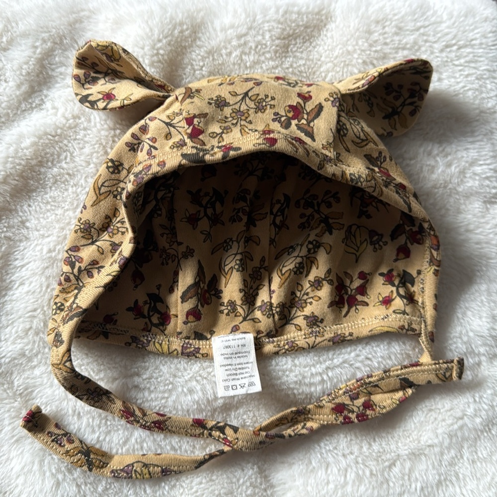Kate Quinn Floral Bonnet With Ears Baby 6-12 Months